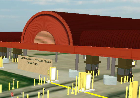 A 3D replica of the border patrol station in Laredo, Texas.  Created in SketchUp and Unity.